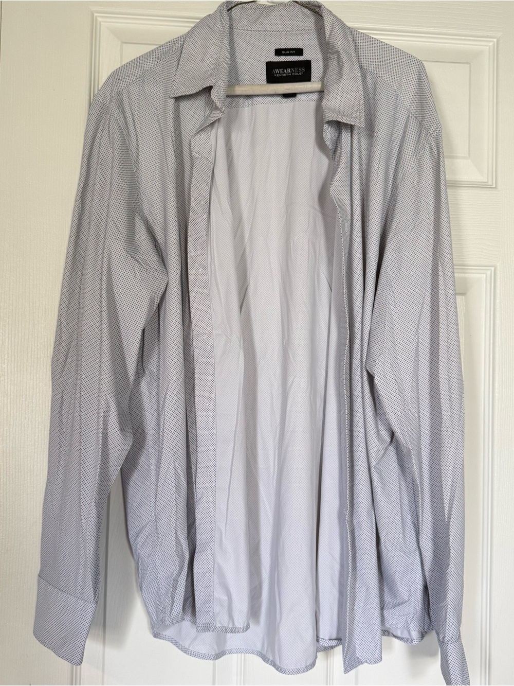 Kenneth Cole Light Gray Micro-Pattern Shirt Jacket